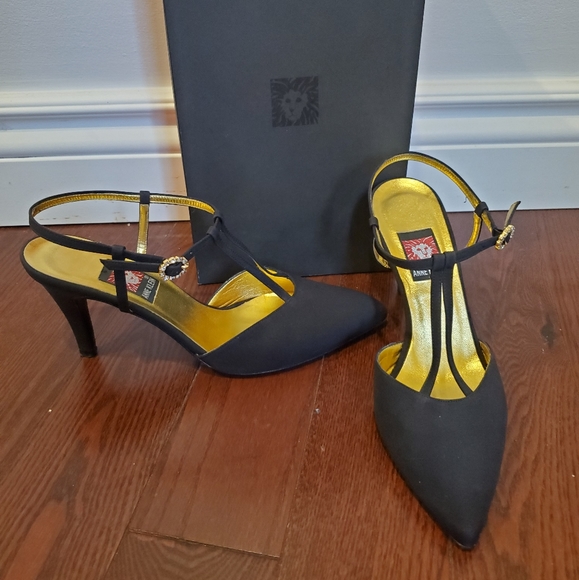Anne Klein black strappy sandal - size 8 - Picture 1 of 5